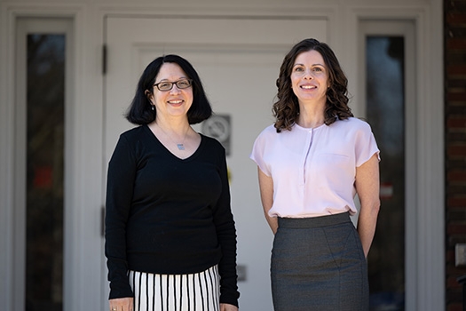 Stacie Raucci, the Frank Bailey Professor of Classics and department chair, and Angela Commito, senior lecturer in the Department of Classics