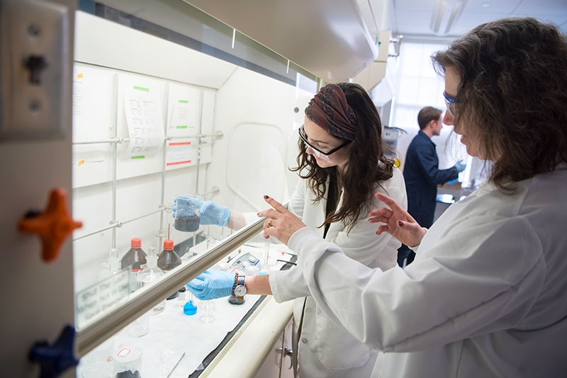 Conducting research in the aerogel lab