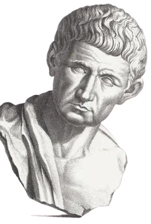 An illustration of an ancient Roman bust