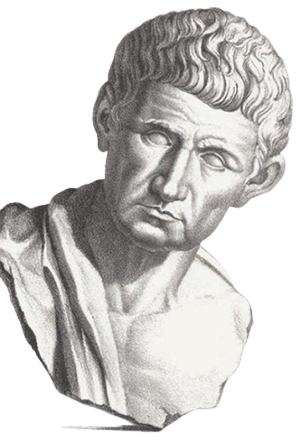 An illustration of an ancient Roman bust