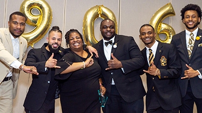 Deidre Hill Butler with members of the PiPi Chapter of Alpha Phi Alpha Fraternity