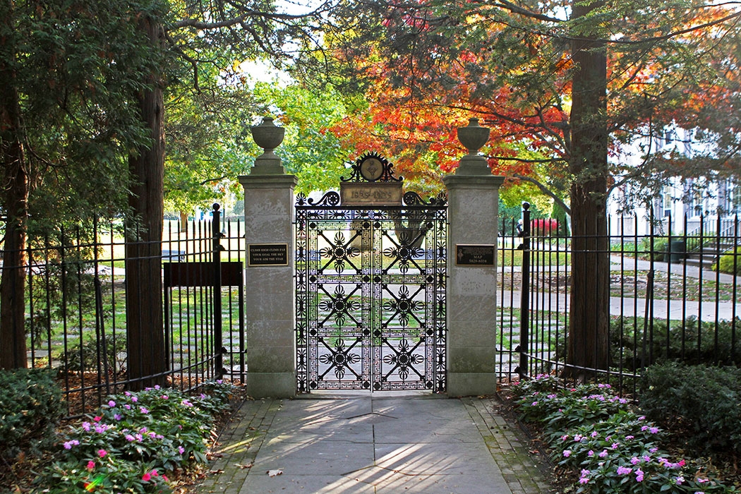A fall view of Kappa Gate, the official entrance to Jackson's Garden
