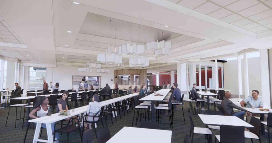 A rendering of the new dining area