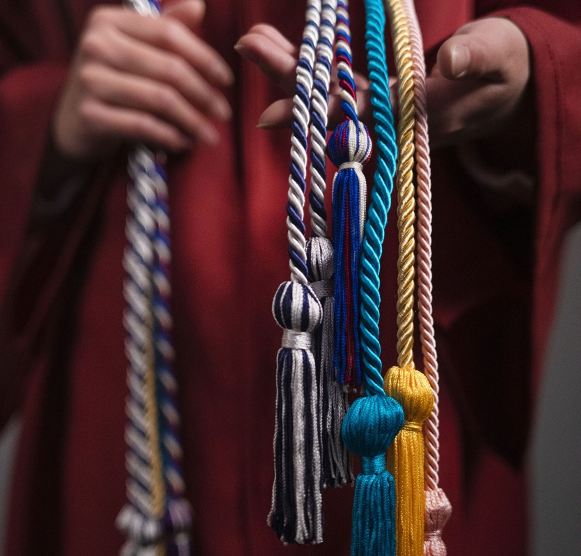 The cords worn by Nova Shek '23. 