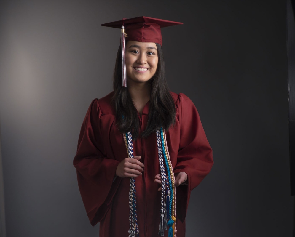 Nova Shek '23 in her student marshall regalia.