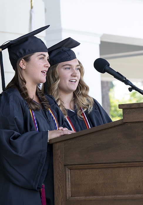 Student speakers Sophie Brown ‘23 and Melissa Murphy ‘23 