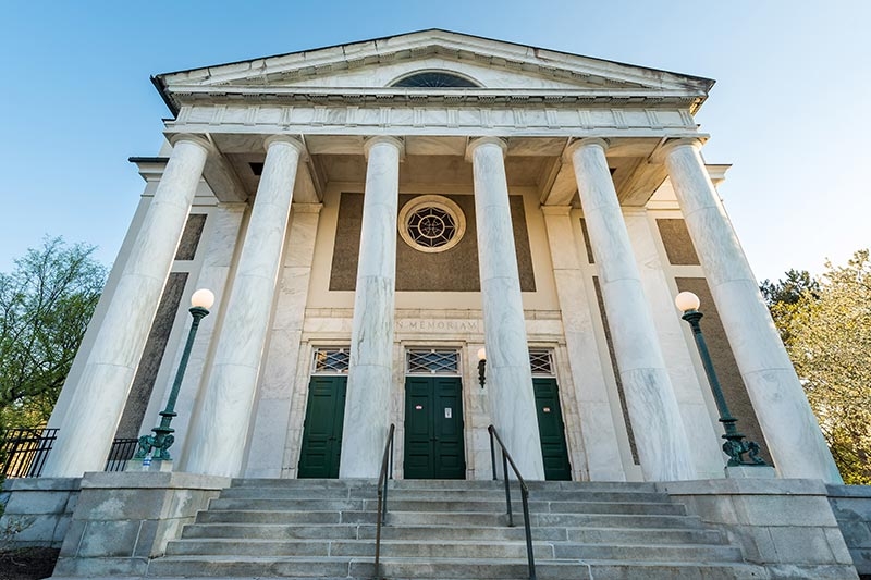 An exterior view of Memorial Chapel