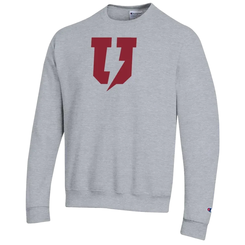 Gray sweatshirt with garnet bolt U