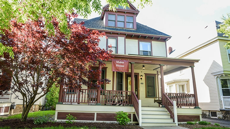 An exterior view of Maker House