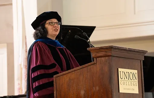 New College Marshal Stacie Raucci,&nbsp;the Frank Bailey Professor of Classics and chair of the department, made her debut at Convocation to help kick off Union's 229th academic year.&nbsp;