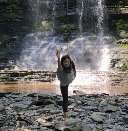 Weiwei Zhang during a hike in the Plotter Kill Preserve in Rotterdam, N.Y. in 2019.