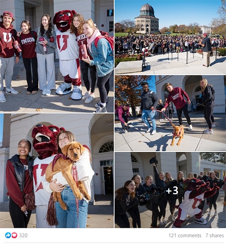 Screenshot of the Facebook photo gallery showcasing the unveiling of the new mascot.