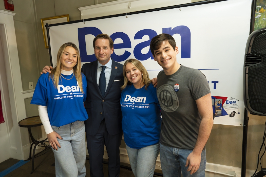 Andrew Jones ’25, Brooke Fleming ’24 and Caitlin LeSage ‘25 worked on Dean Phillips presidential campaign.