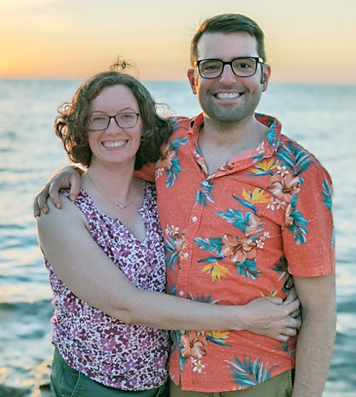 Luke Dosiek, associate professor of electrical, computer and biomedical engineering, with his wife, Stephanie, at Fort Niagara in Youngstown, N.Y.