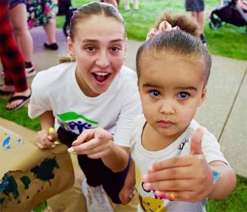 A young participant in the arts fair
