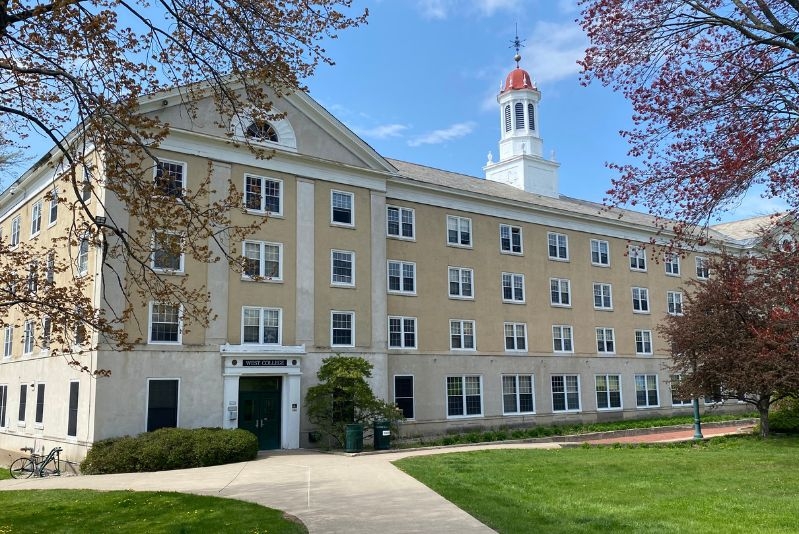 Exterior shot of West hall 
