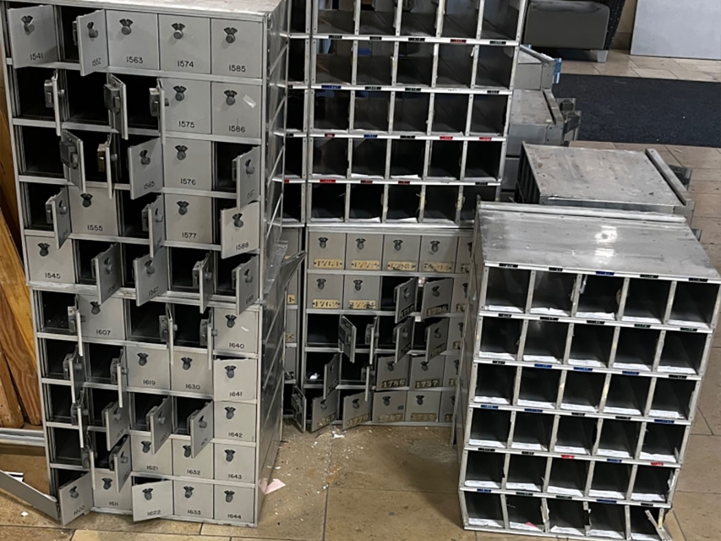 Union became the latest to focus on packages when workers from the Facilities Department began disassembling the 2,300 aluminum mailboxes in the Reamer Campus Center that have brought joy (and maybe a bill or two) to thousands of students over the decades. The campus center has hosted the mail room since 1975, except when it was temporarily relocated to the basement of Richmond House while the building underwent a renovation from 1985-88.