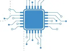 An illustration of a computer circuit