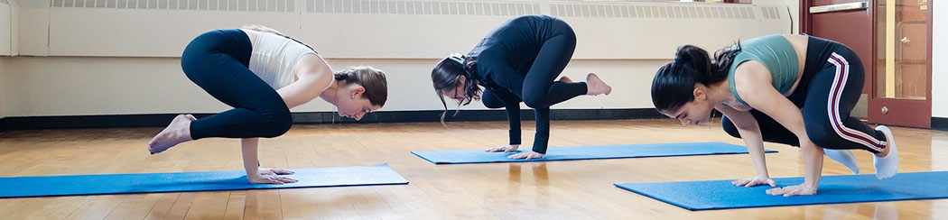Students participating in a yoga class at Union.