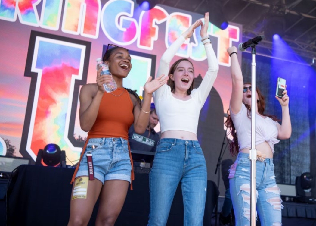 Students dancing at a Spring Fest concert
