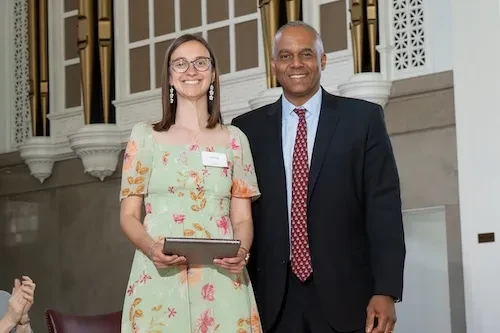 Eastwood Yeboah ’25 and Gabriella (Gabby) Baratier ’25 captured the top two awards at Prize Day Saturday afternoon in Memorial Chapel. More than 100 awards were presented to honor students for achievement in academics, leadership and community service.