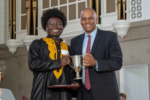 Eastwood Yeboah ’25 and Gabriella (Gabby) Baratier ’25 captured the top two awards at Prize Day Saturday afternoon in Memorial Chapel. More than 100 awards were presented to honor students for achievement in academics, leadership and community service.