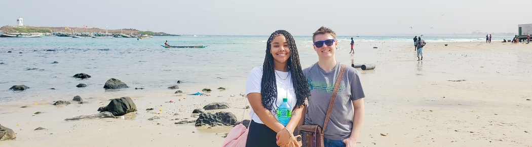 Union students on a beach in Senegal