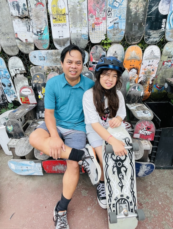 These days, if Bunkong Tuon isn’t teaching, he’s learning fiddle tunes on the guitar. Why? So he can play with his colleagues, Jordan Smith and Hugh Jenkins, at the Beuth House Minerva Jams traditional music sessions.  Tuon is also spending a lot of time lately on an old pastime – skateboarding – at the request of his pre-teen daughter. Teaching her to skate on the streets and in the parks of upstate New York, Tuon says he feels almost young again.  Tuon, who joined the English Department in 2008, teaches c