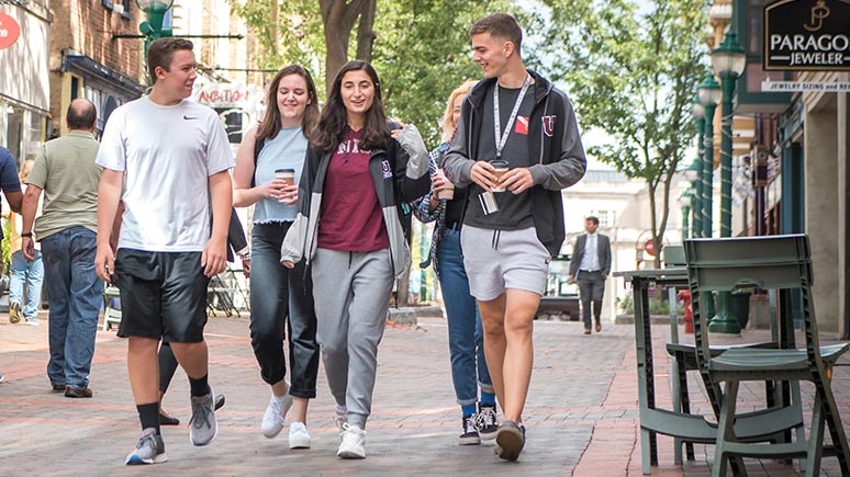 Students walking on Jay Street