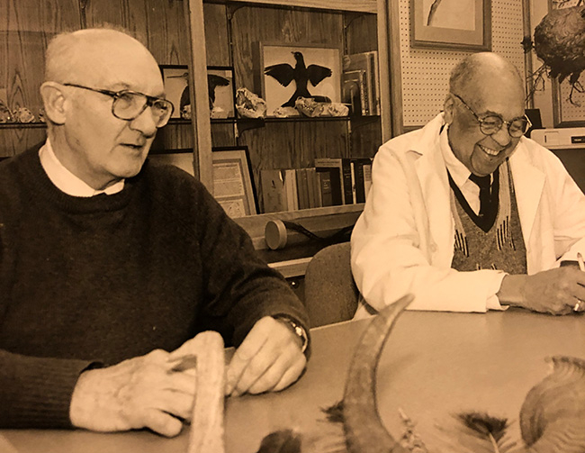 Carl George with his close friend and colleague, the late Twitty Styles, professor emeritus of biology. Together, they created UNITAS. an organization that supports groups and individuals who foster community and diversity on campus. 