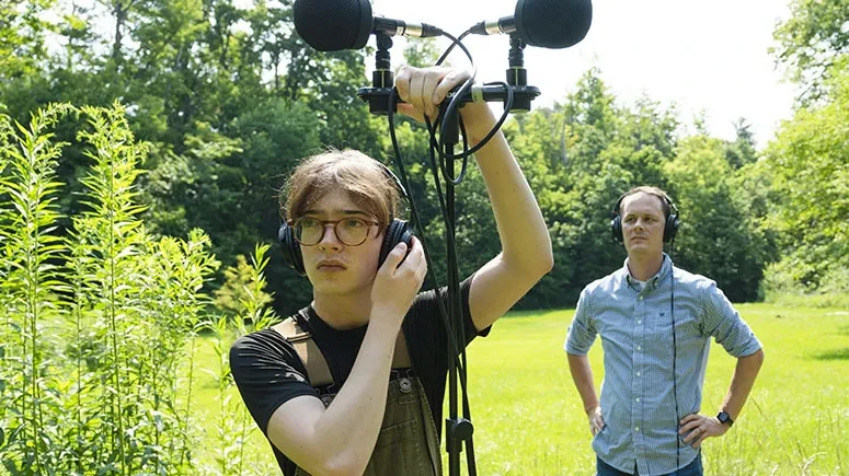A student conducting sonic research