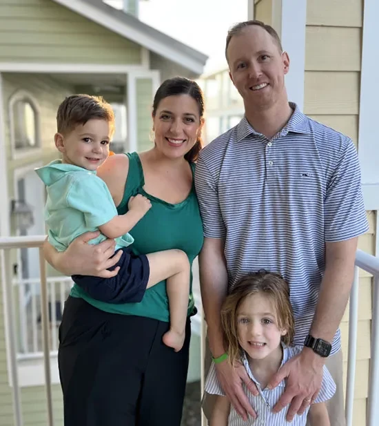 David Jadin with wife, Kristen, and their kids, Callie (5) and Dominic (3).