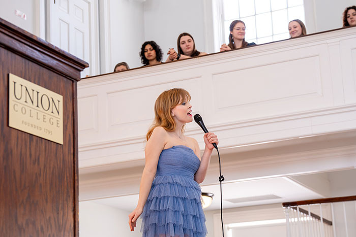 Mollyjane Boyle ’26 performed “Thank You for the Music” from the movie “Mamma Mia!”