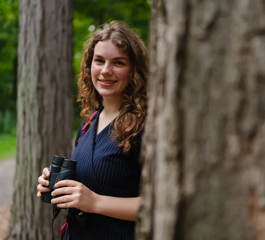 woman by tree