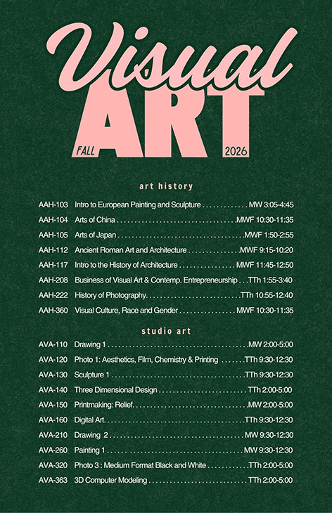 Fall 2026 Visual Arts Courses