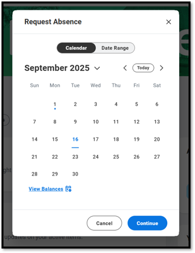 New Absence Calendar Experience