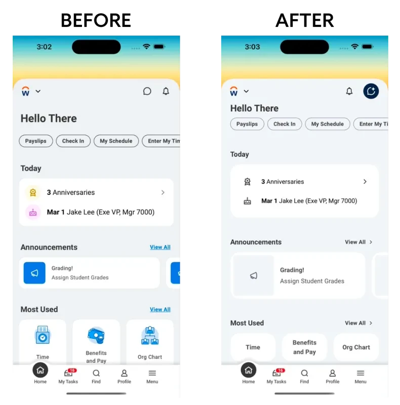 Updated Workday Mobile App - Home (2026r1)