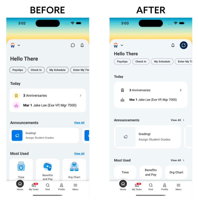 Updated Workday Mobile App - Home (2026r1)