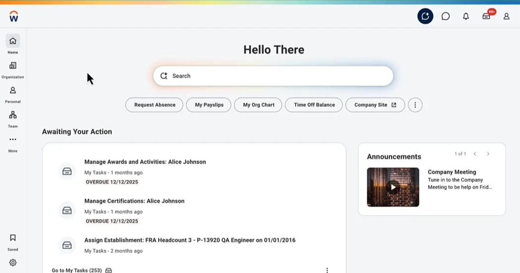 Updated Workday Home Page (2026r1)