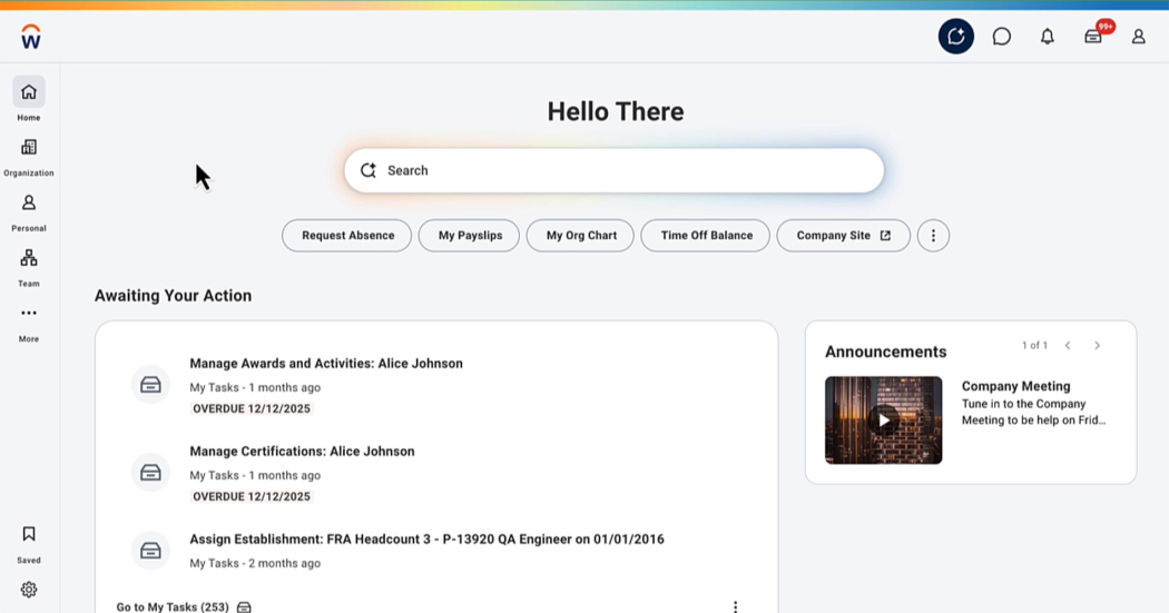 Updated Workday Home Page (2026r1)