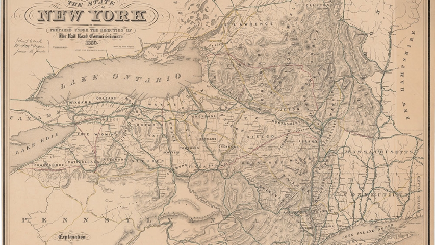 Map of the Railroads of the State of New York 1856.