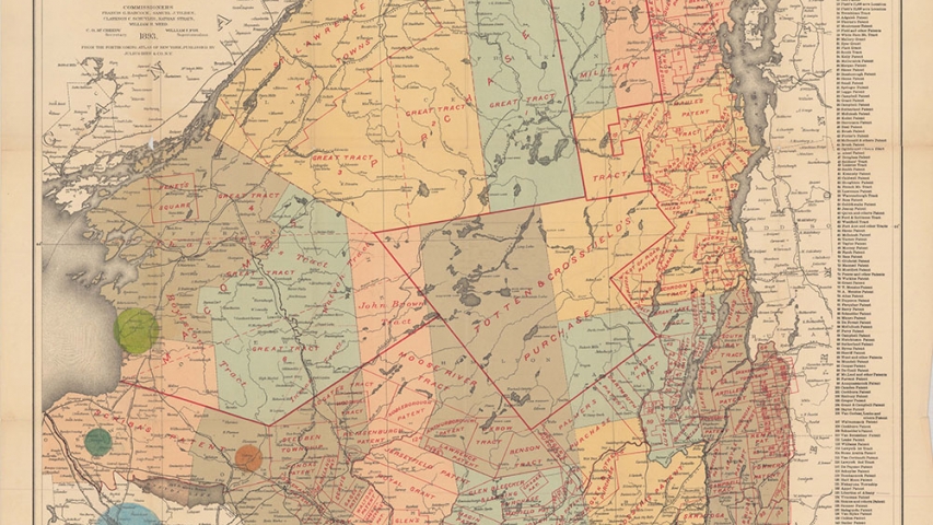 Map of the Tracts Patents and Land Grants of Northern New York 1893