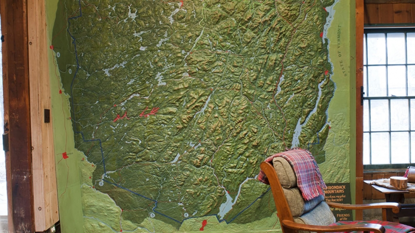 ARL Facilities 7 Wall sized relief set map of the Adirondacks