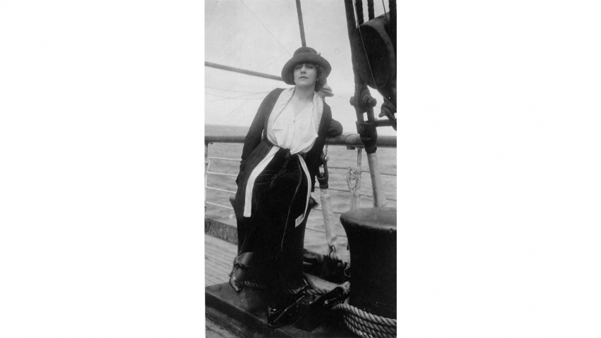 Jeanne Foster stands on ship deck