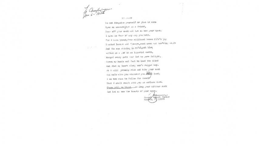 Poem on death written by Jeanne Foster