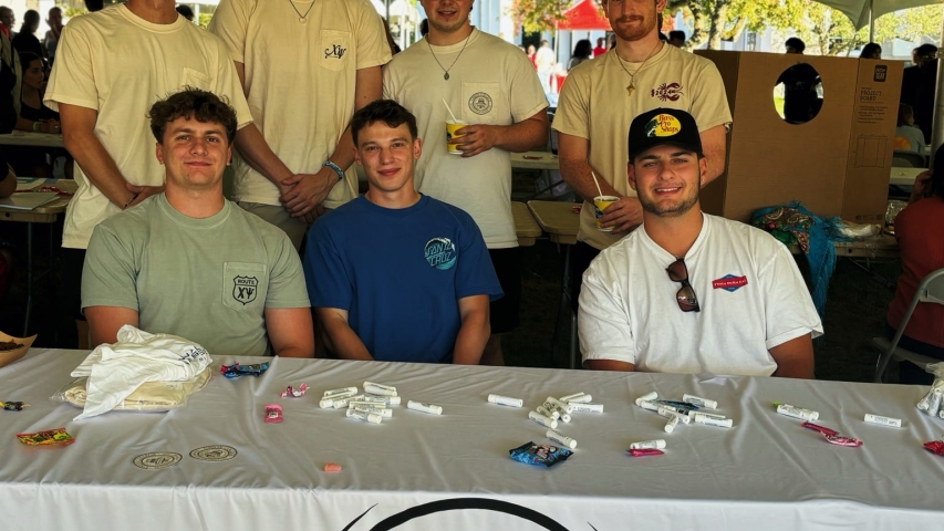 Fraternity Men at Club Fair