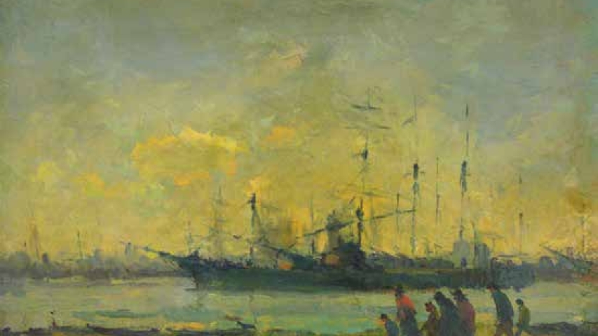 A painting by Armin Carl Hansen, before treatment