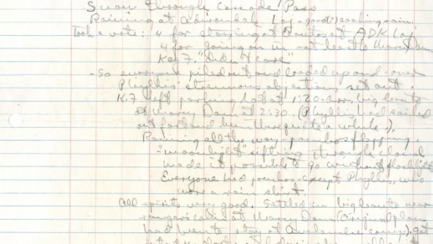 Kay Flickinger notes on hike