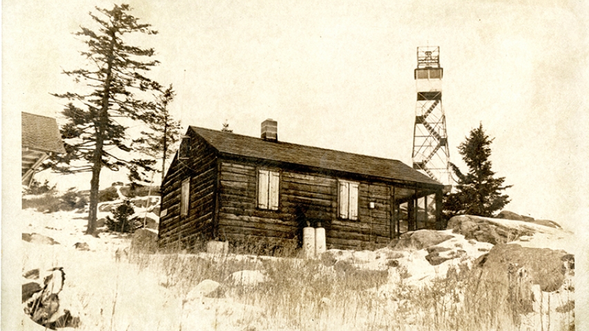 Black Mt. Tower and cabin built in 1959.