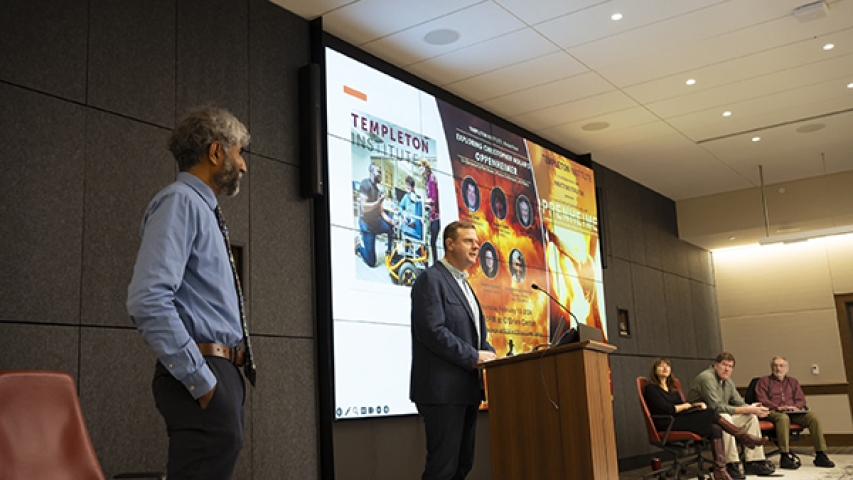 Andres Burkett and Ashok Ramasubramanian at Oppenheimer discussion